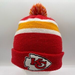 Kansas City Chiefs NFL Team Apparel Unisex Red/Yellow Cuffed W/Pom Beanie OSFM